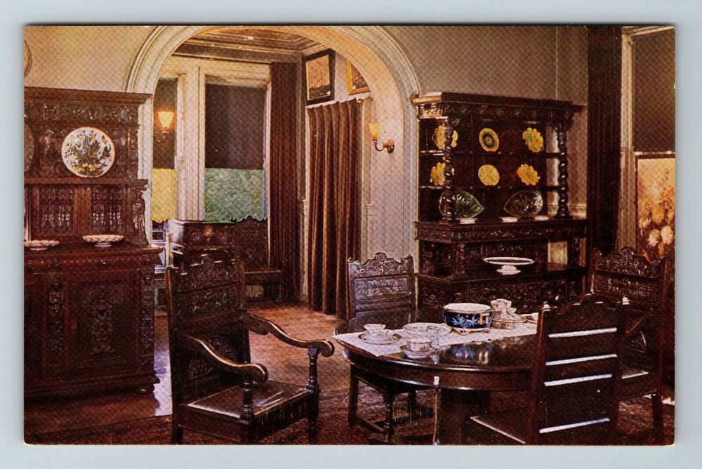 Hyde Park NY-New York, The Dining Room, Interior View, Vintage Postcard