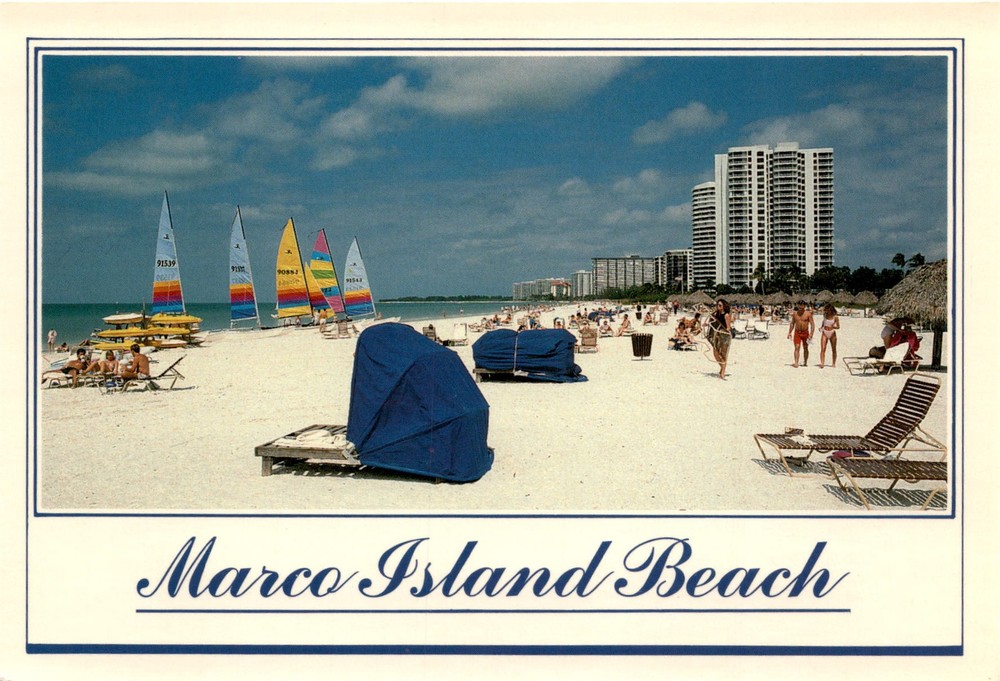 Marco Island Beach, Gulf of Mexico, Ft. Myers, Florida. Postcard