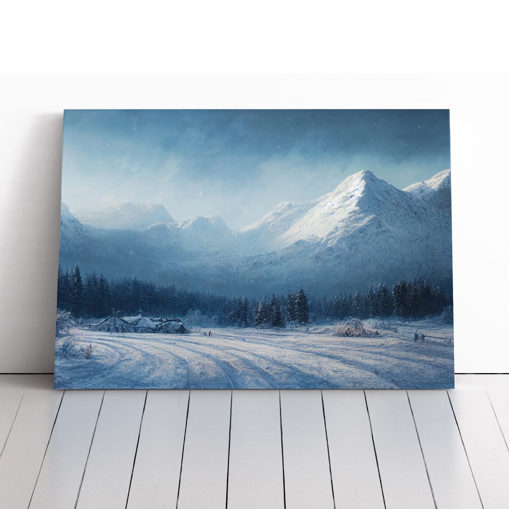 View Of Winter Mountains Vol.3 Canvas Wall Art Print Framed Picture Home Decor