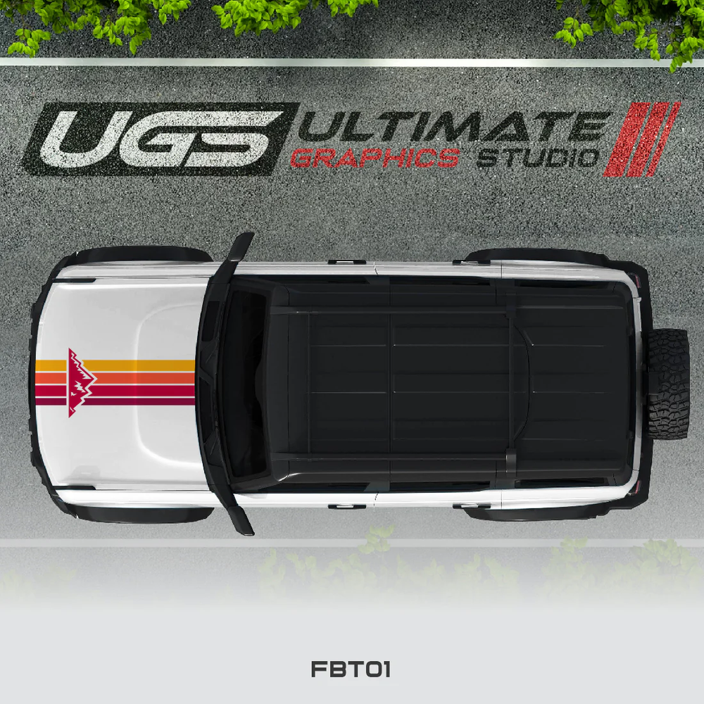 Ford Bronco Top Retro Mountain Stripe