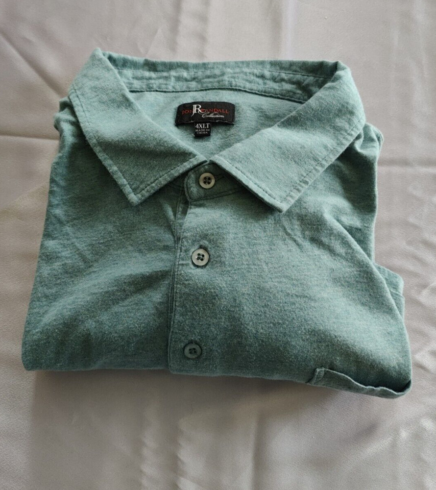 Jon Randall Polo style Men's Green 4XLT Big & Tall Short Sleeve Pima cotton/silk