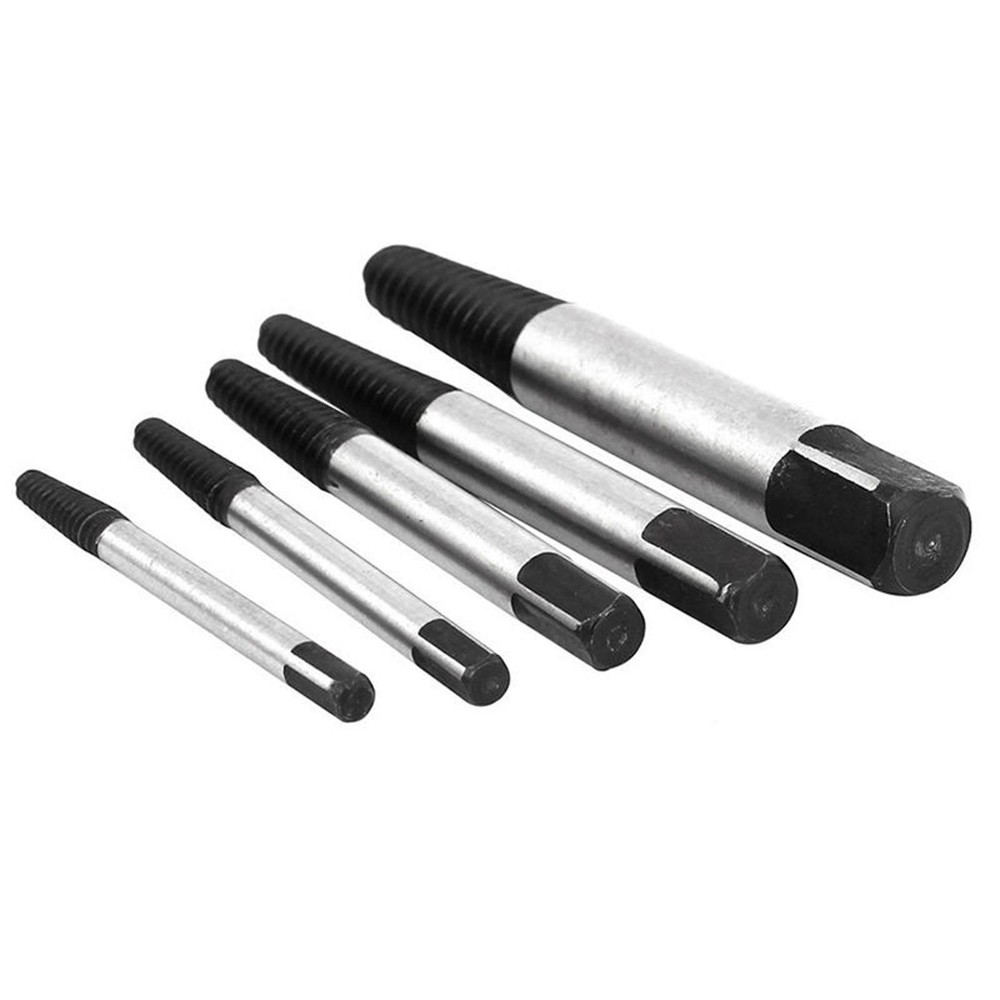 5-Pack Steel Damaged Screw Extractor Kit with Storage Box for Bolt Stud DIY