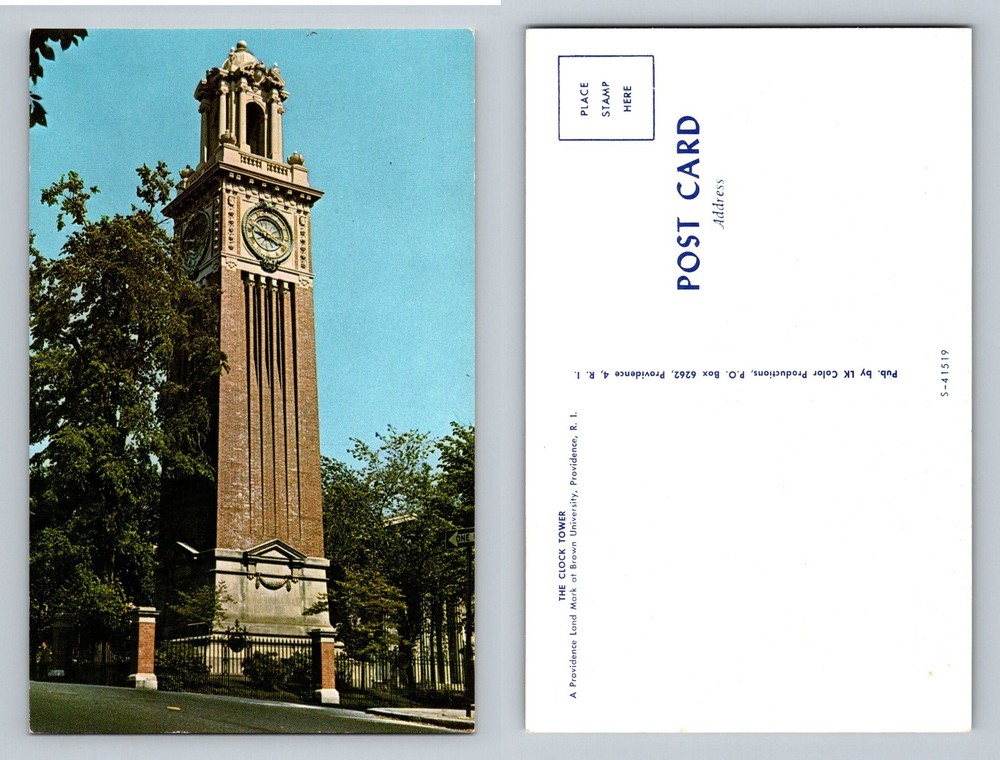 Providence, RI-Rhode Island, Clock Tower Brown Univ Vintage Postcard