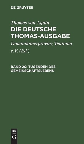Thomas Von Aquin Tugenden Des Gemeinschaftslebens (Hardback)