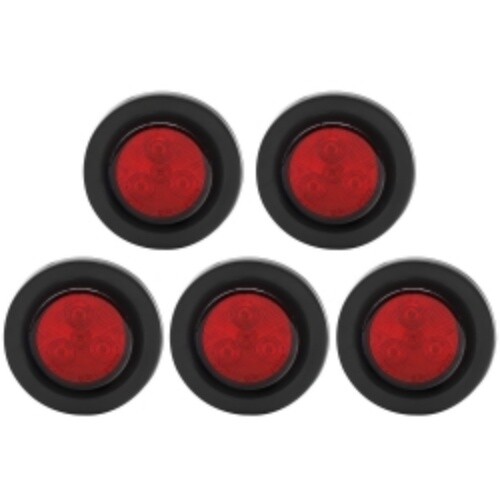 5PCS 2” Side Marker Lights 4 LED Sealed Flush Mount Clearance Lights