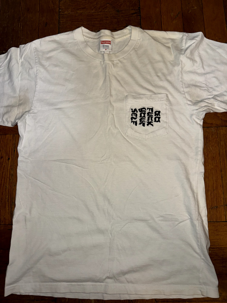 Supreme T Shirt - White Go F Yourself Tee Size Medium