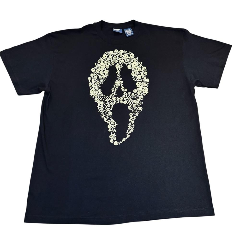 Ghostface Men’s XL Glow‑in‑the‑Dark Skull Skeleton Y2K Horror Graphic Shirt