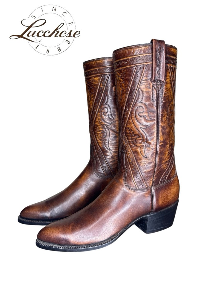 LUCCHESE CLASSICS  SAN ANTONIO ITALIAN GOAT WESTERN BOOTS SIZE 9.5 A