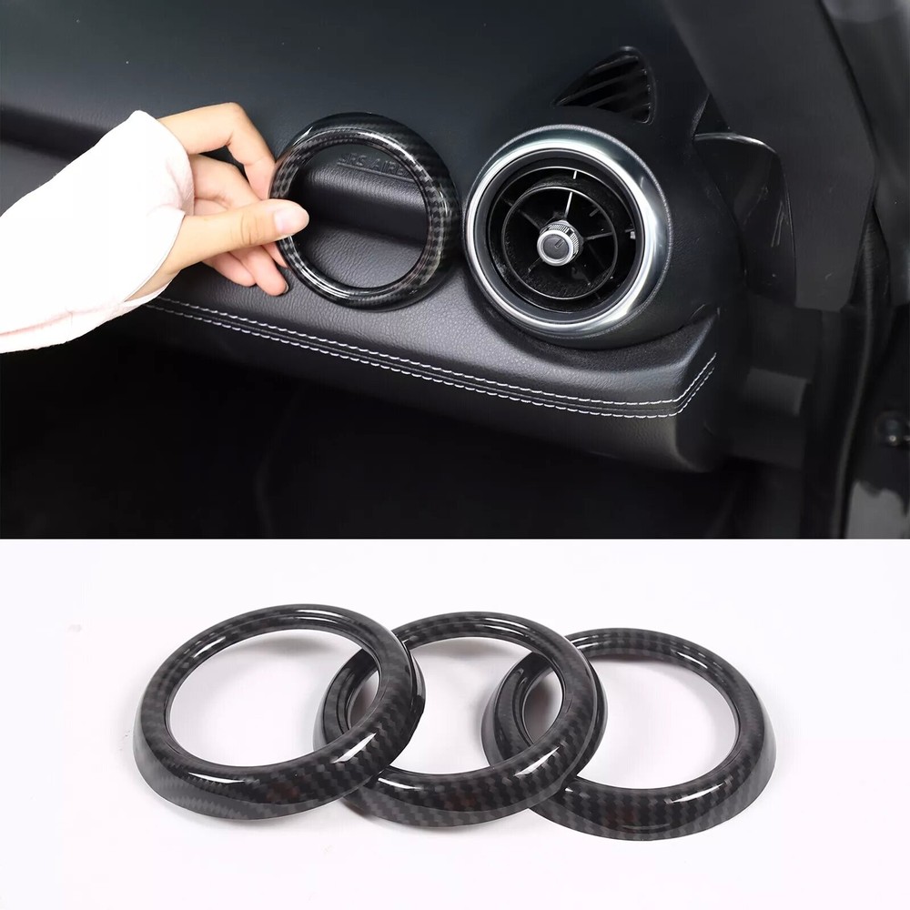 ABS Carbon Fiber Interior Dash Air vent Frame Trim Fits Mazda MX-5 Miata 2016-23