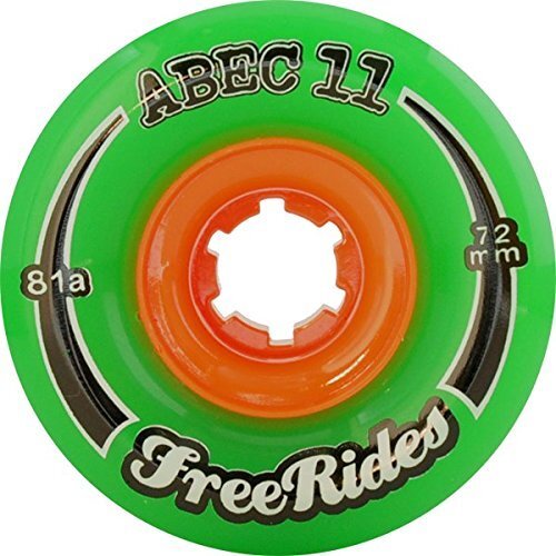 ABEC 11 Freeride Centerset Green Skateboard Wheels - 72mm 81a (Set of 4)