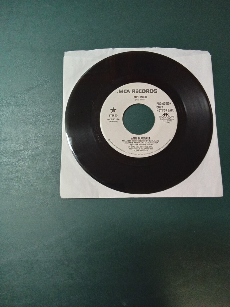 Ann Margret - Love Rush PROMO Copy Vinyl 45rpm 1979 MCA-41186