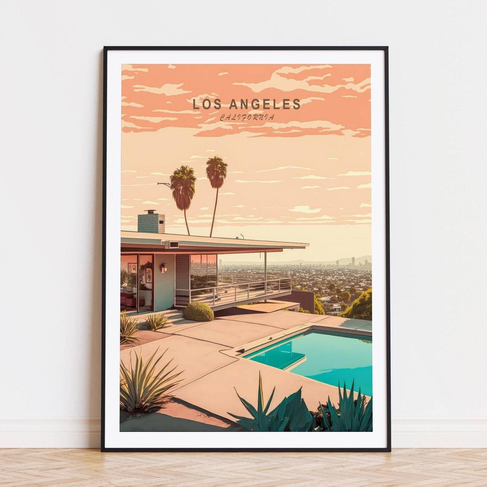 Los Angeles Travel Poster California Wall Art Los Angeles Print Birthday Gifts