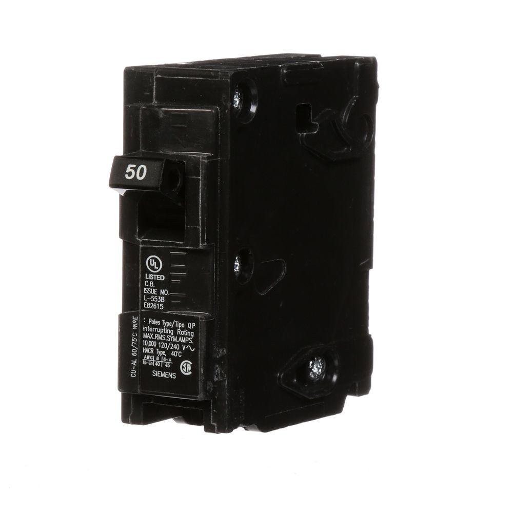 -HI Q150 50-Amp Single Pole Type QP Circuit Breaker, Black