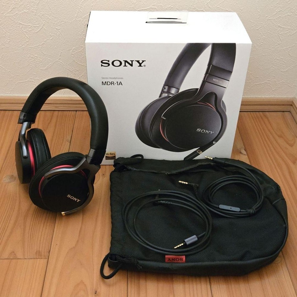 SONY MDR-1A Wired Headphones Hi-Res Audio Re-cable Used Japan