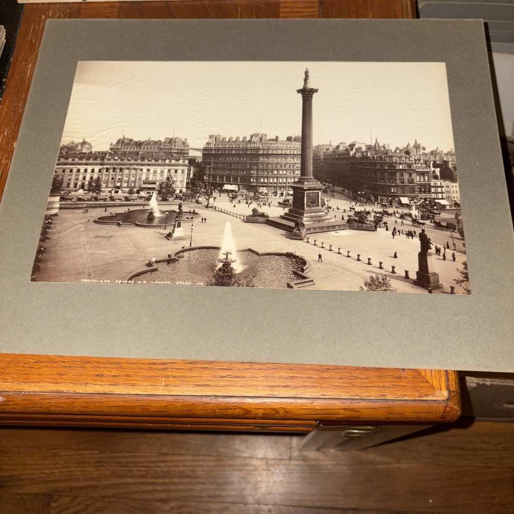 VTG Trafalgar Square Mounted English Architecture Photo London Nelson Monument