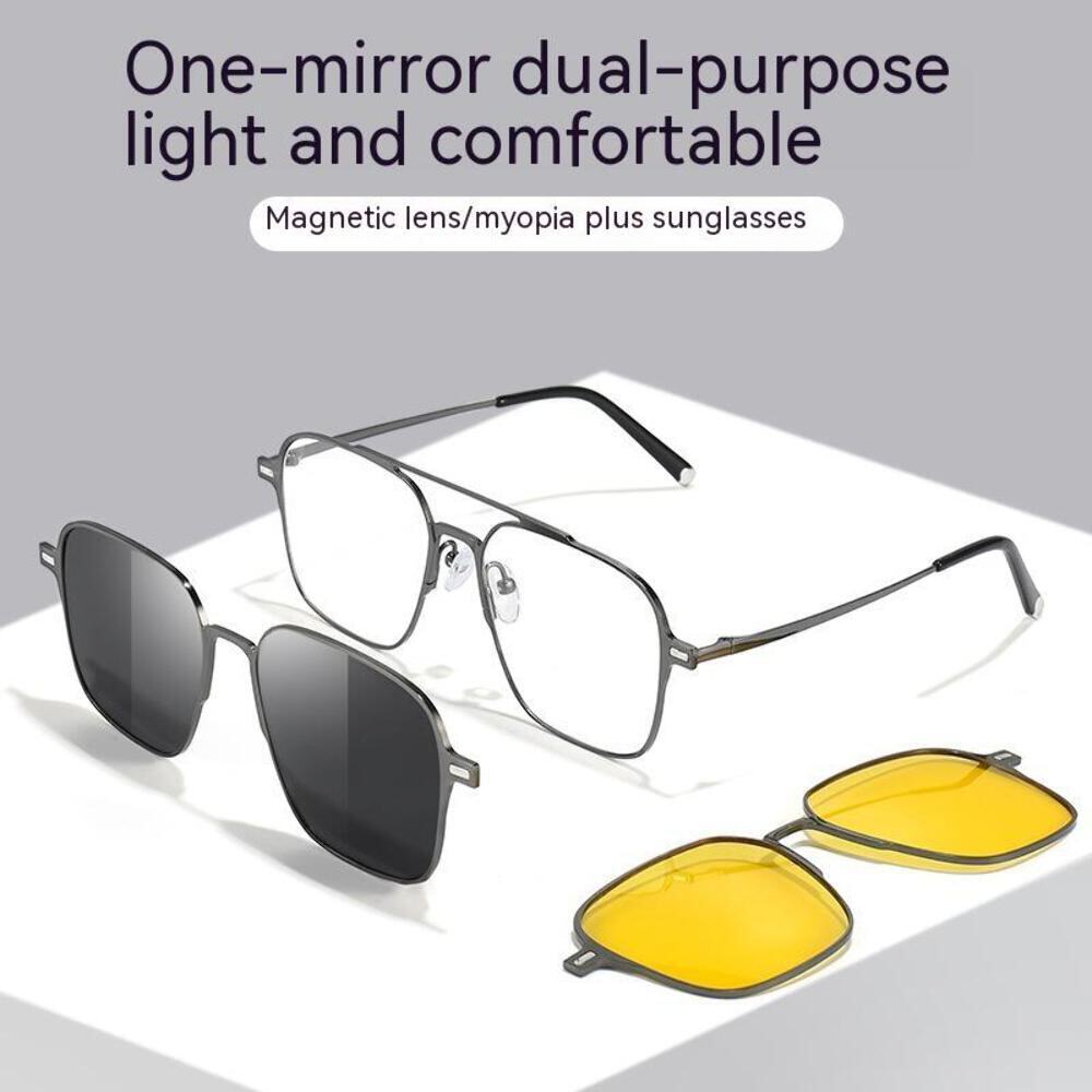 Polarized Sunglasses with UV400 Protection, Magnetic Suction, Metal Frame, TAC L