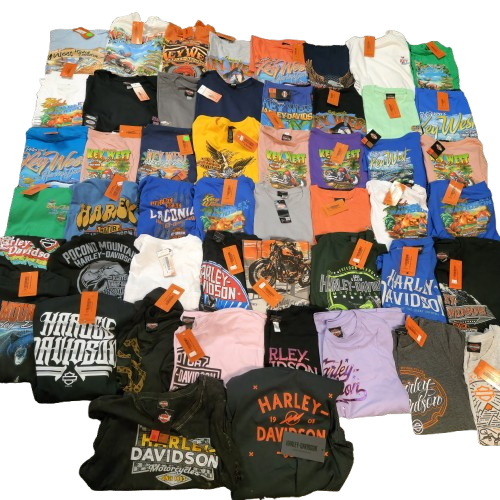 Lot of 50 Harley Davidson Dealership TShirts Bulk Reseller Bundle Mixed Size NWT