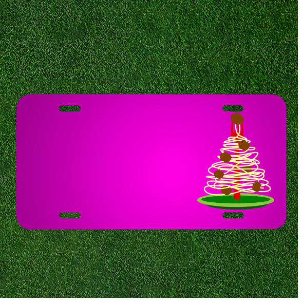 Custom Personalized Car License Plate With Add Names To Food Plate Spaghetti