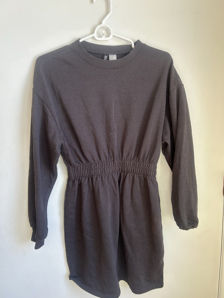 H&M Sweatshirt Dress Gray Long Sleeve Elastic Waist – Women’s  Size Xs