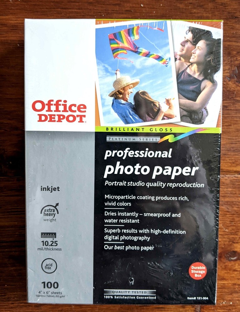 High Gloss Acid-Free Photo Paper 4x6 100 Sheets Professional Quality  -image