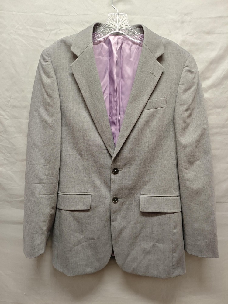 Charles Tyrwhitt Blazer Mens 36R Gray 100% Wool Two Button Notch Lapel Lined