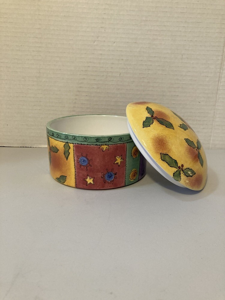 Sango The Sweet Shoppe Christmas Covered Candy Nut Dish By Sue Zipkin
