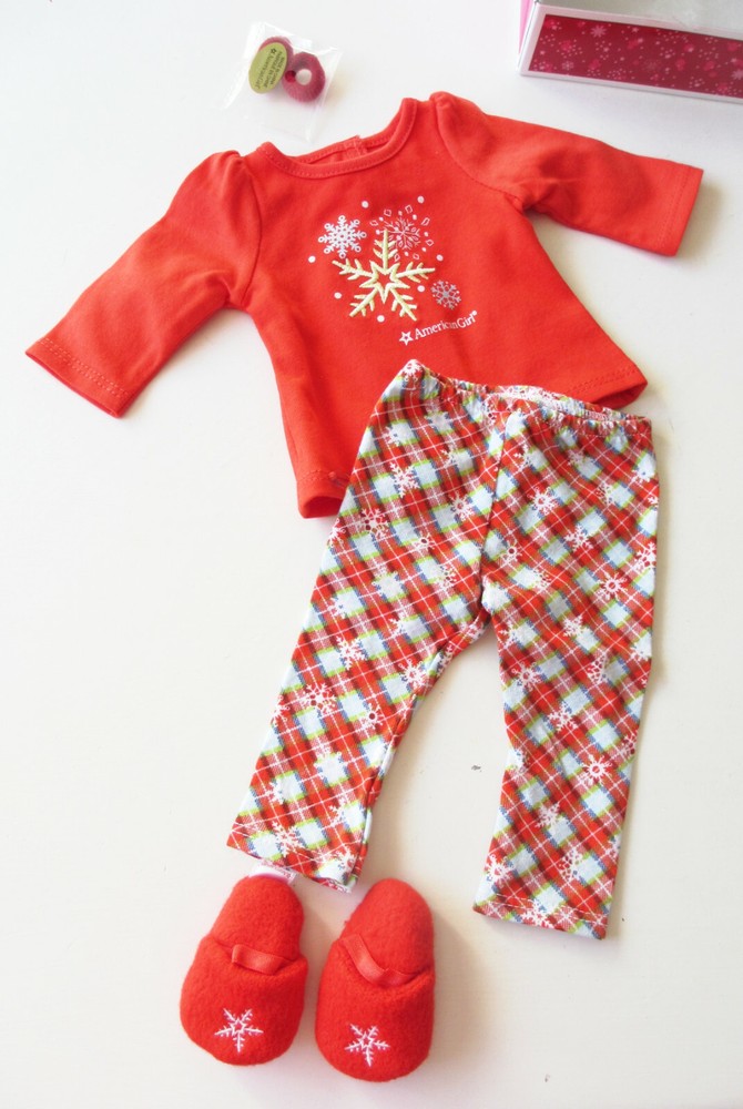 NEW American Girl Holiday Dreams Pajamas Red Christmas PJs for 18