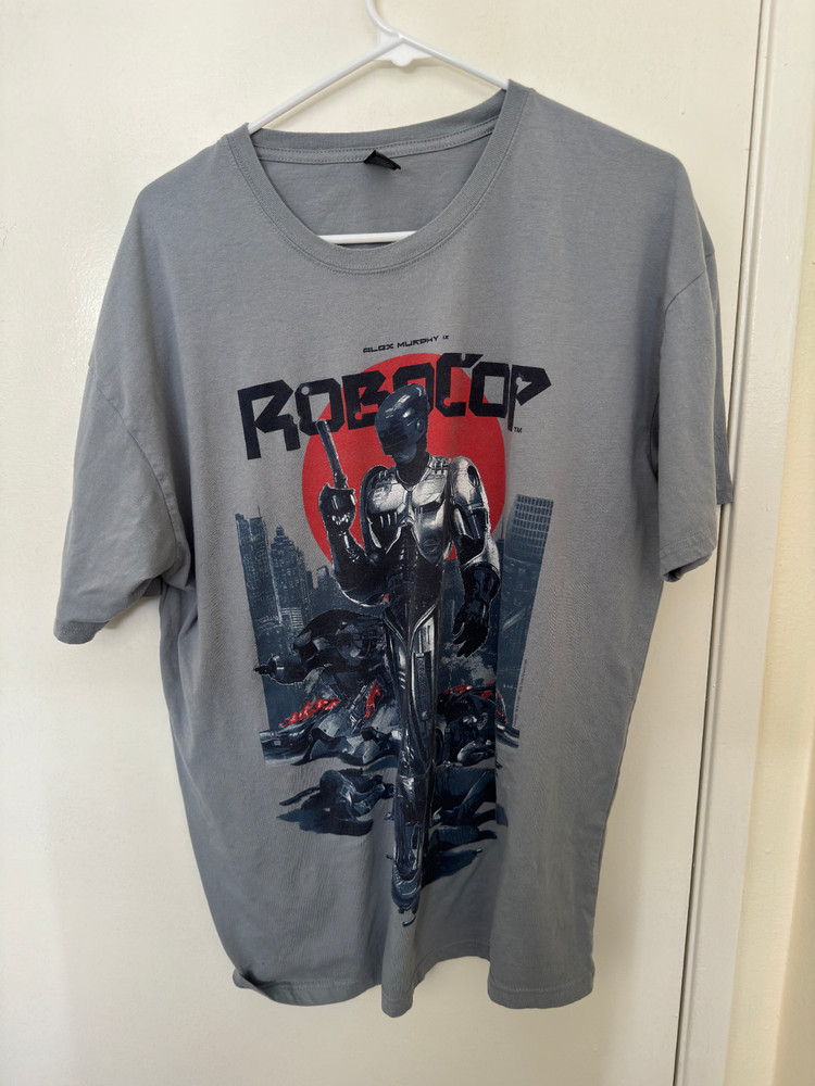 ROBOCOP Shirt Gray LOOT CRATE Alex Murphy Sci-Fi Robo Cop 80s Crew Neck