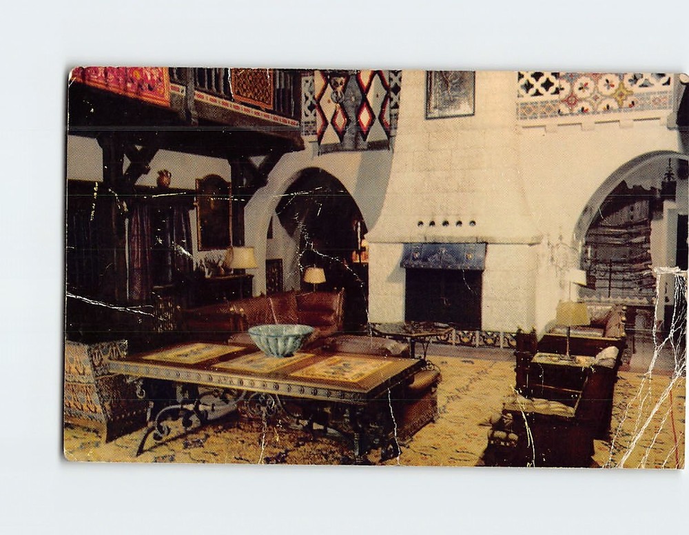 Postcard Living Hall Death Valley Scotty's Castle Death Valley California USA