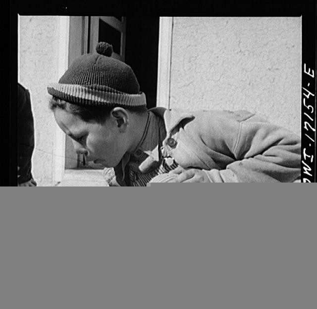 Photo:Trampas New Mexico 1930s Juan Lopez Home Marbles in Dooryard Child