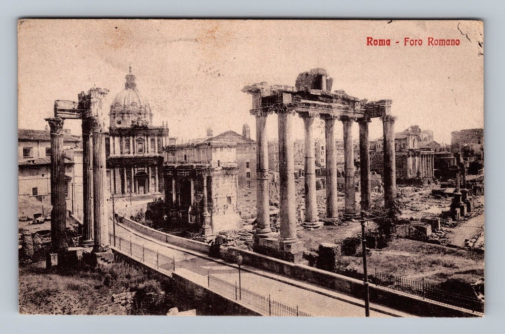 Italy- Rome The Forum Ruins Standard Souvenir Postal Old Vintage c1924 Postcard