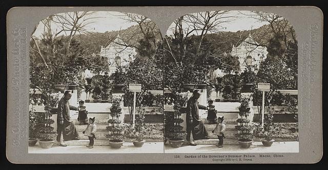 Photo:Macao China 1902 Governor's Summer Palace Garden Stereoview