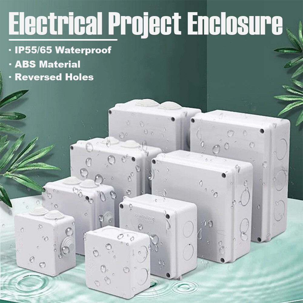 Electrical Junction Box Waterproof ABS Outdoor Project Enclosure Reversed Holes-image