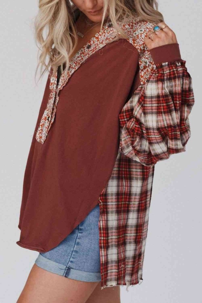 Three Bird Nest Women's Better Together Boho Multi Print Tunic Top Size XL