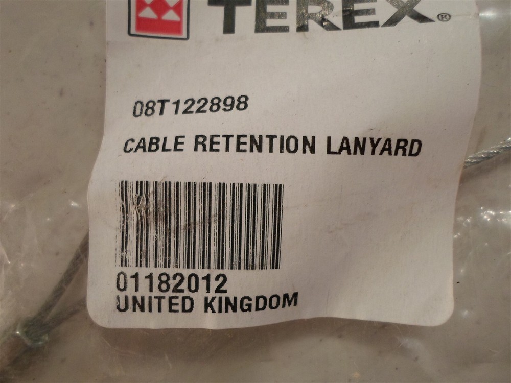 Terex Part No. 08T 122898 Cable Retention Lanyard, 01182012