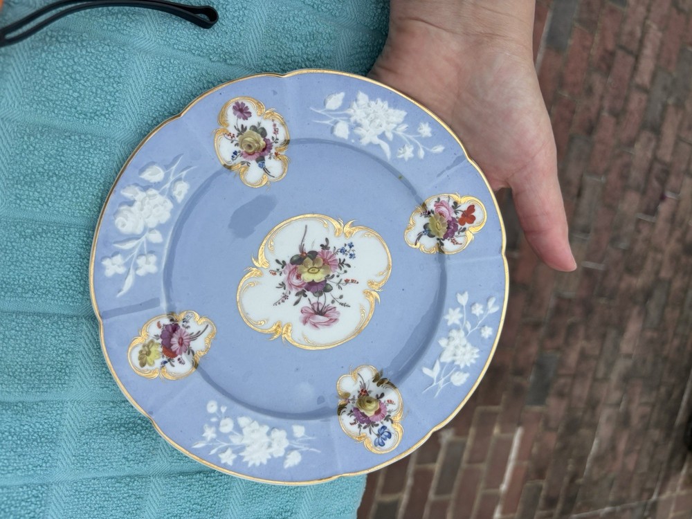 Antique Copeland Spode Plate Painted With Flowers