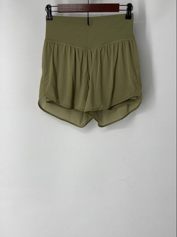 Lululemon Womens Bronze Green Elastic Waist Activewear Athletic Shorts Size 6