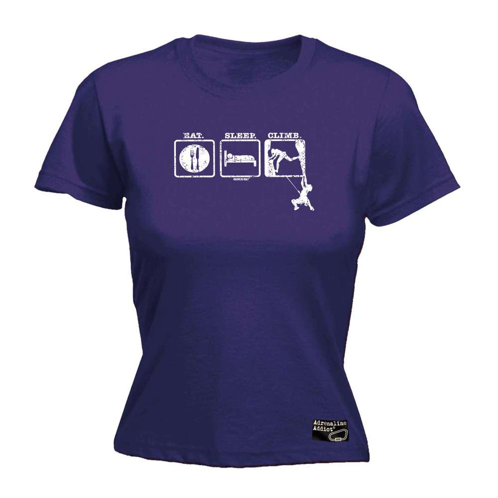 Rock Climbing Aa Eat Sleep 2 Climbers - Womens T Shirt Funny T-Shirt Novelty