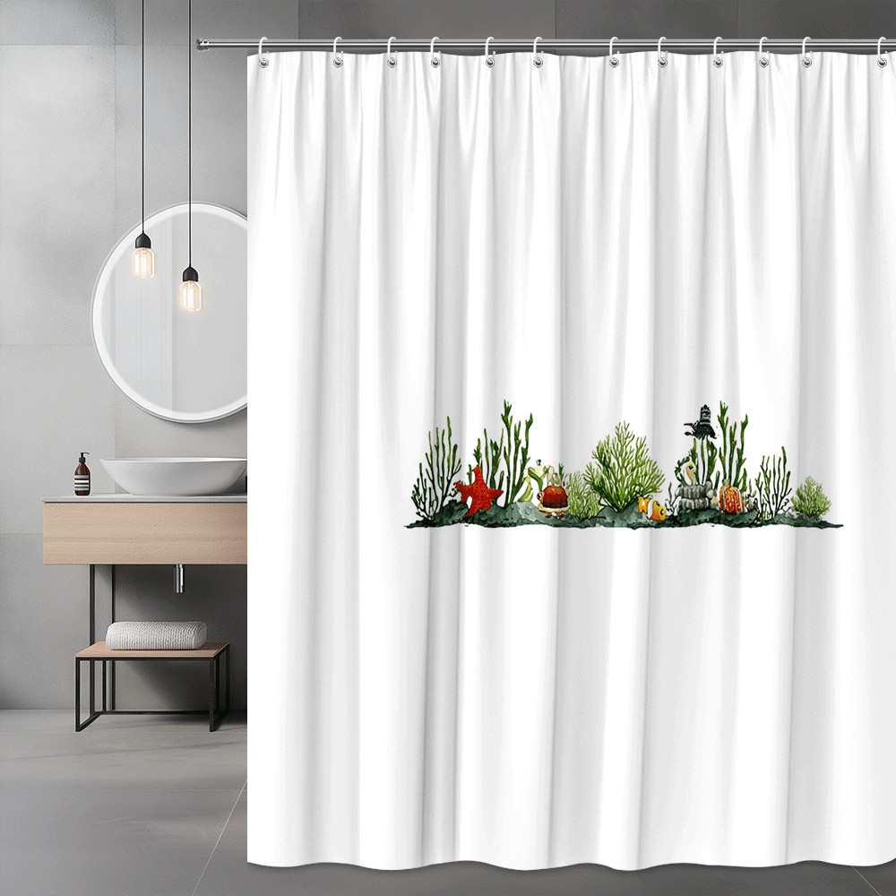 Ocean Reef Fish Shower Curtain Coral Sea Life Print