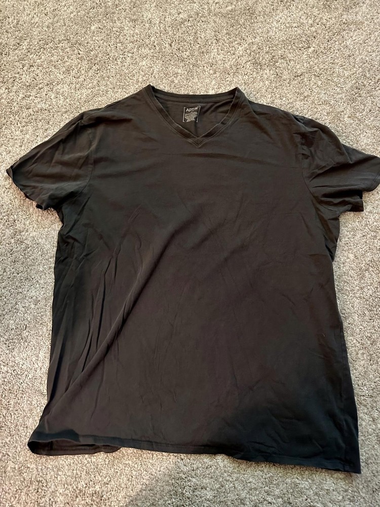 APT 9 Men’s Black V-Neck T-Shirt XL Casual Short Sleeve Basic Tee