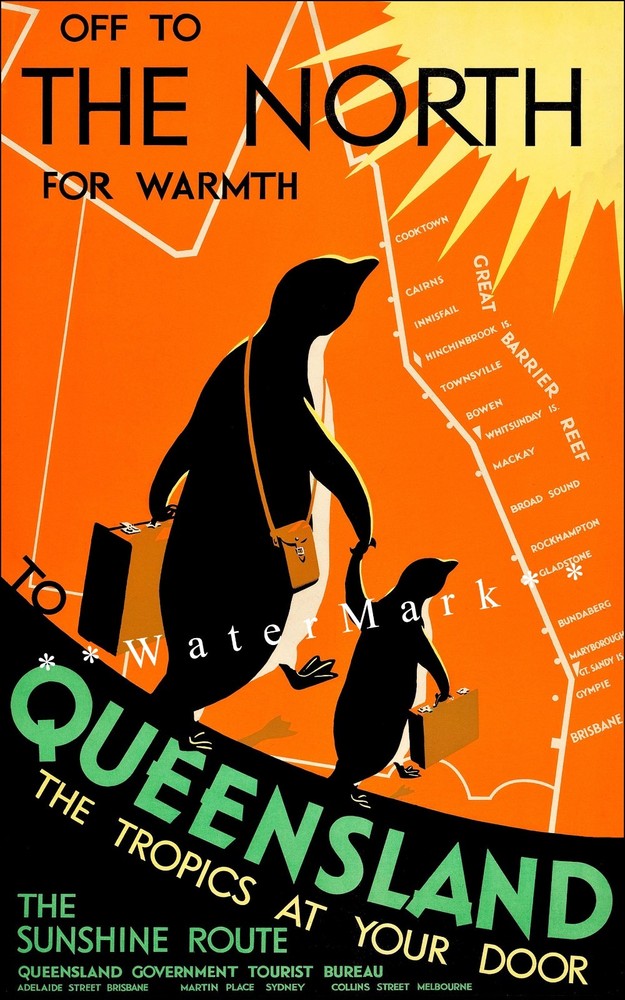 Australia 1935 Queensland Tropics At Your Door Vintage Poster Print Travel