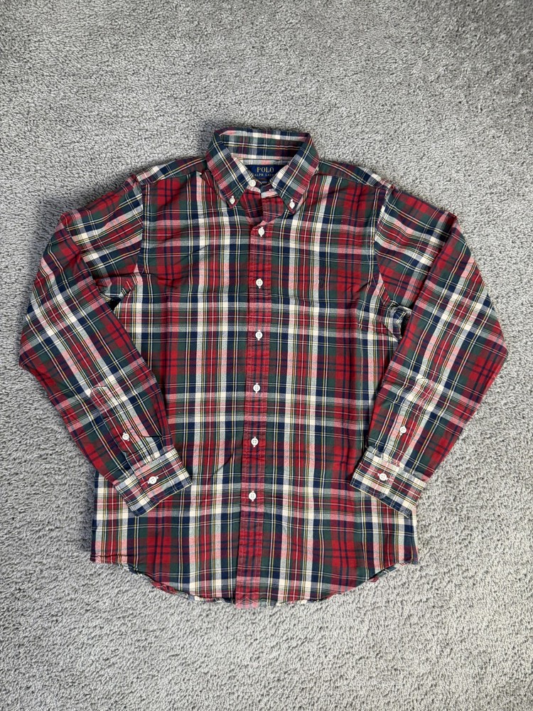 Polo Ralph Lauren Shirt Mens S Red Plaid Long Sleeve Button Up Classic Fit