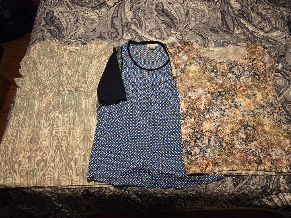 Lot Of 3 Liz Claiborne Tops Short Sleeve Size Large