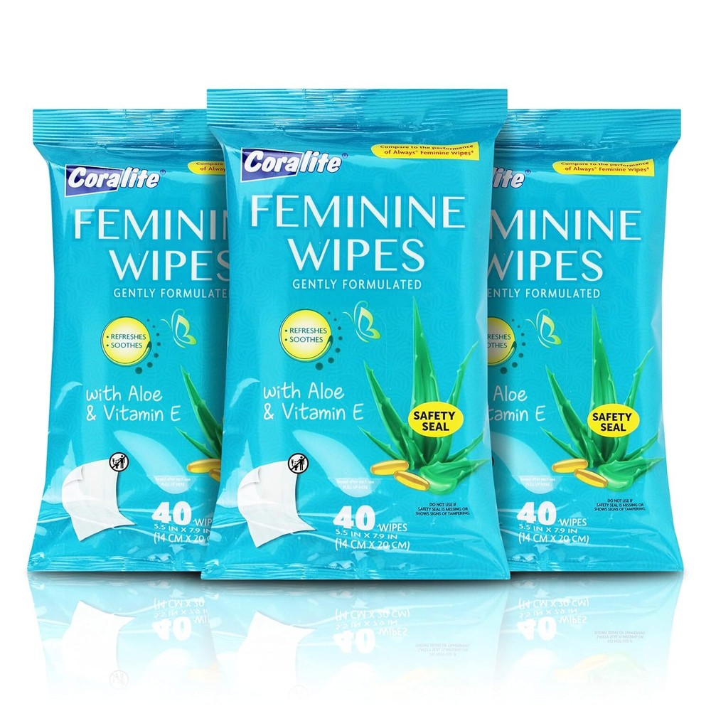Feminine Wipes to Go Gently Formulated with Aloe & Vitamin E 5 pack of 40 at 200