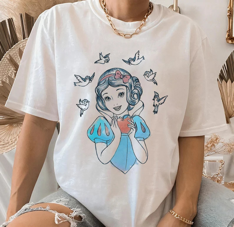 Disney Snow White Birds And Apple T-SHIRT White