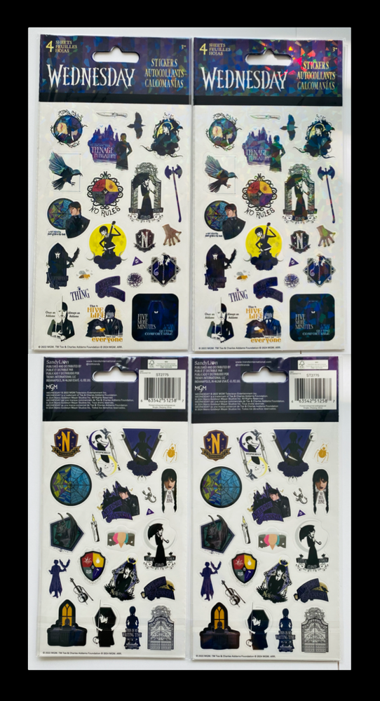 Wednesday Netflix Series Stickers SANDYLION Jenna Ortega Nevermore Academy