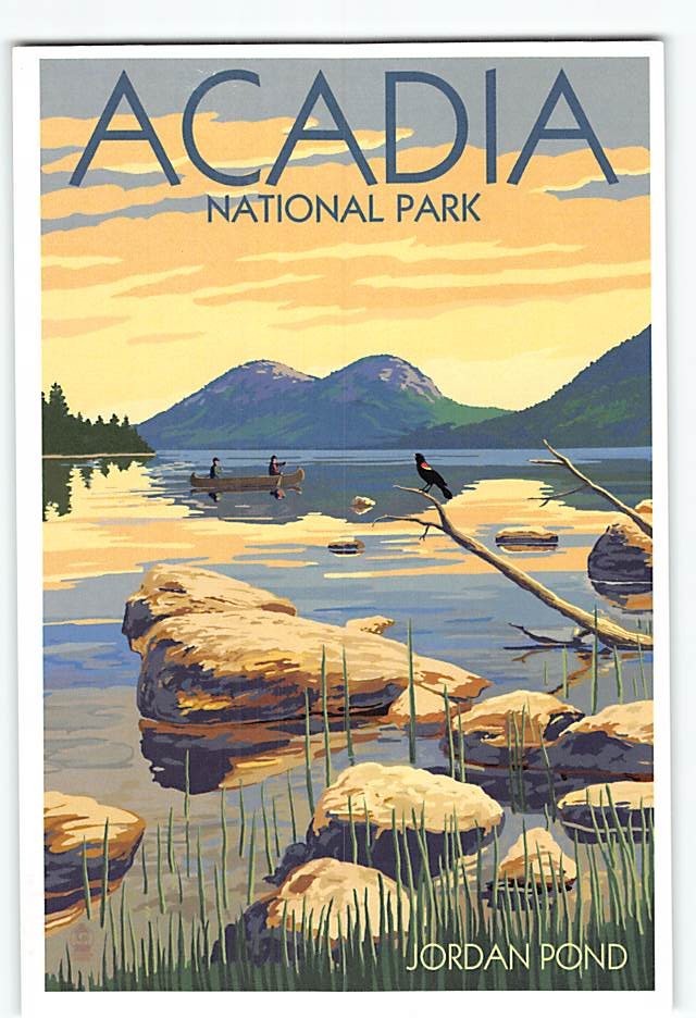 Postcard Jordan Pond Acadia National Park Maine USA-image
