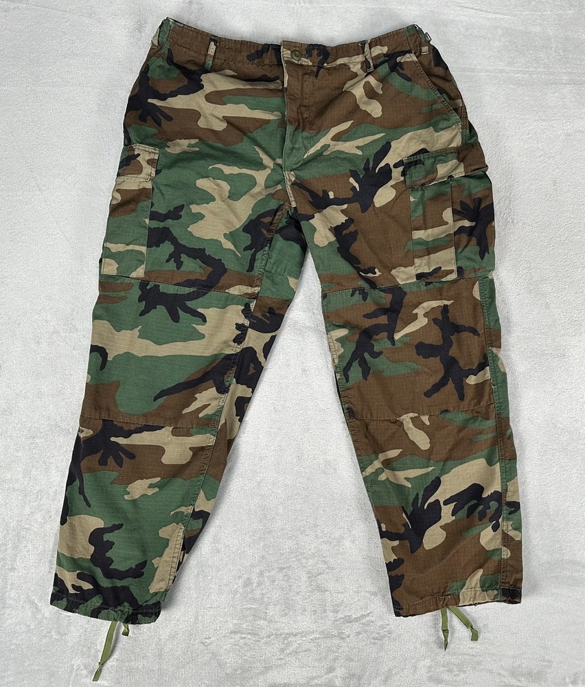 Tru Spec Woodland Camo BDU Pants Mens X Large Short Ripstop Military Cargo