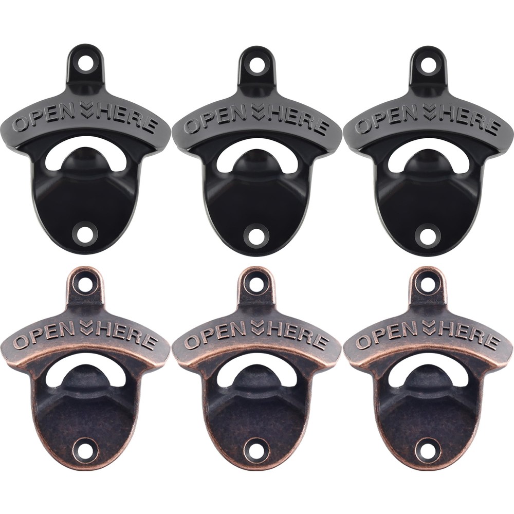 Rustic Wall Mount Soda Bottle Cap Opener Antique Copper, Stainless Table Moun...