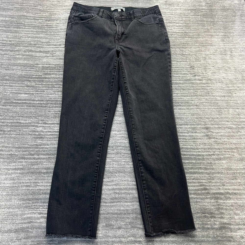 Wit & Wisdom Jeans Size 10 Womens Straight Mid Rise Stretch Black Denim
